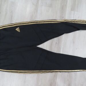 Adidas Black Joggers with Gold Accents large